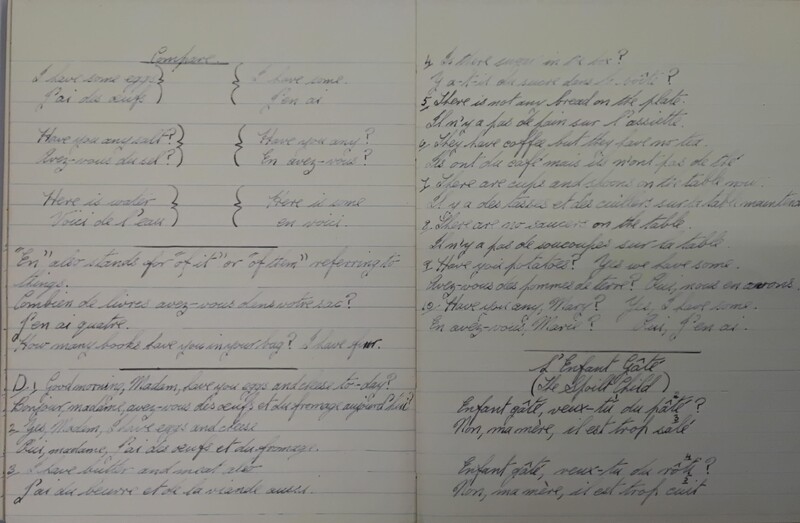 French exercise book