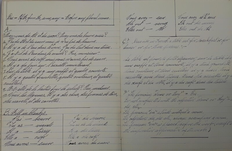 French exercise book